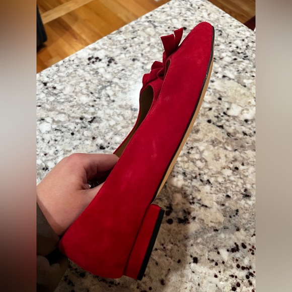 Talbots Edison Knot Suede Flats Red Bow Women’s Size 11 - Picture 7 of 10